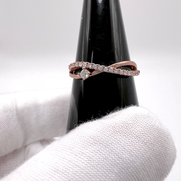 Sale $12 Firm! Rose Gold Plated over Sterling Cz Ring - Picture 6 of 17